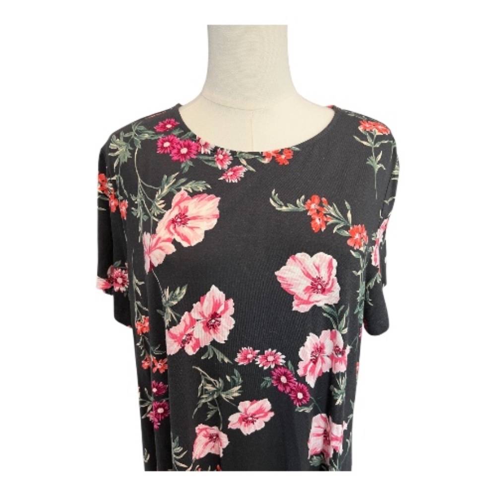 👗 EUC OLD NAVY Women’s Black Floral Knit Swing Dress Panther Swirl | Size XL - Picture 2 of 7